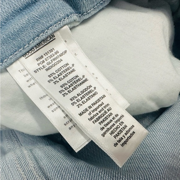 Good American Jeans Good Leg Flare Light Blue Indigo Plus High Waisted 24 New - Picture 8 of 8